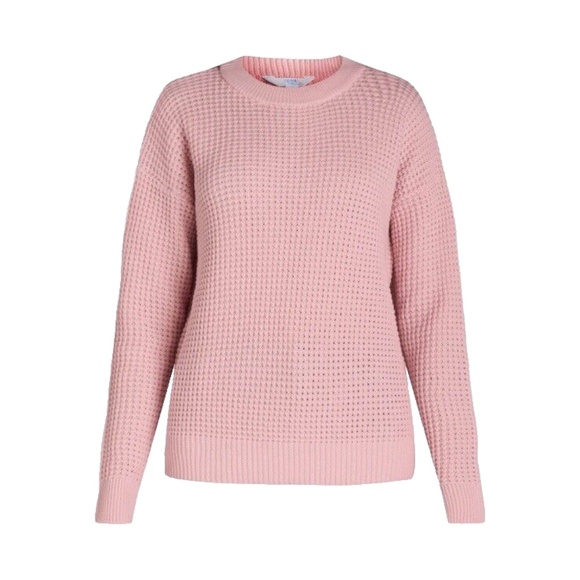 NWT Time and Tru Women's Waffle Crewneck Pullover Sweater Pink Size 3XL (22) - Picture 1 of 3